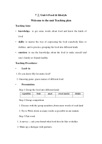 《Unit 6 Food and lifestyle》教案-七年级上册英语【牛津译林版】