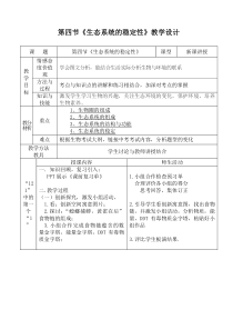 《第4节 生态系统的稳定性》教学设计2-北师大版生物八年级下册