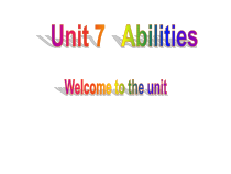 牛津译林版英语七年级下册《Unit 7 Abilities Welcome to the unit》PPT课件4