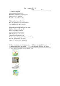 《Unit 7 Seasons Reading 1 A poem about seasons》教案5-八年级上册英语【牛津译林版】