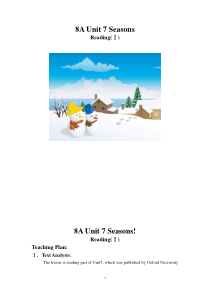《Unit 7 Seasons Reading 1 A poem about seasons》优质教案1-八年级上册英语【牛津译林版】