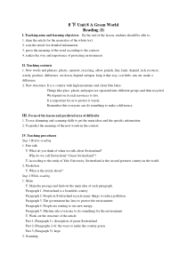 《Unit 8 A green world Reading 1 Green Switzerland》教案20-八年级下册英语【牛津译林版】