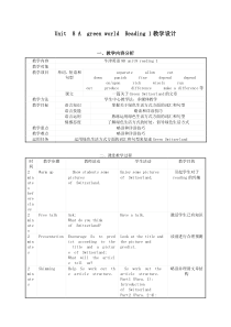 《Unit 8 A green world Reading 1 Green Switzerland》教学设计11-八年级下册英语【牛津译林版】
