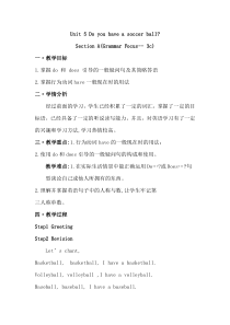 《Unit 5 Do you have a soccer ball Section A Grammar focus 3a-3c》教学设计-七年级上册新课标英语【人教版】