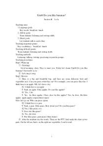 《Unit 6 Do you like bananas Section B 1a-1e》教案设计1-七年级上册新课标英语【人教版】