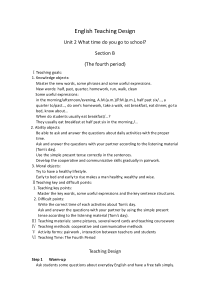 《Unit 2 What time do you go to school》教学设计5-七年级下册新目标英语【人教版】