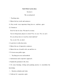 《Unit 4 Don’t eat in class》优秀教案3-七年级下册新目标英语【人教版】