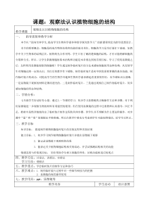 《第一节 细胞》教学设计8-北京版生物七年级上册