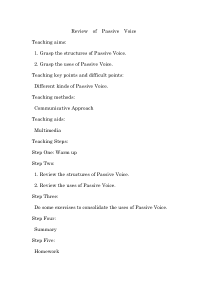 《Review of Passive Voice 》教案6-九年级全一册英语【人教新目标版】