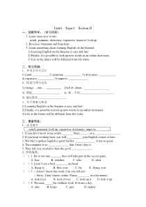 Unit 4 Topic 3《The Internet makes the world smaller》（Section D）导学案-八年级上册英语【仁爱版】