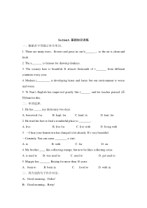 Unit 1 Topic 3《The world has changed for the better》（SectionA）练习题-九年级上册英语【仁爱版】