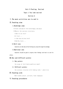 《Unit 5 Topic 1 You look excited》教案设计1-八年级下册英语仁爱（科普版）