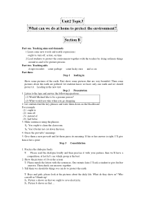 《Unit 2 Topic 3 What can we do to protect the environment》教案5-九年级上册英语仁爱（科普版）