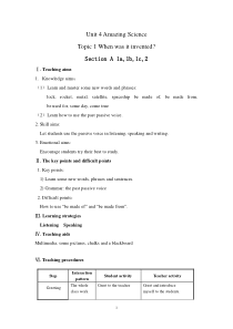 《Unit 4 Topic 1 When was it invented》教学设计13-九年级上册英语仁爱（科普版）