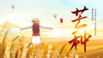 唯美卡通芒种节气介绍PPT模板课件