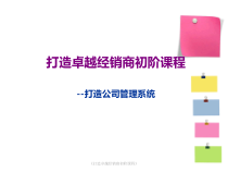 《打造卓越经销商初阶课程》课件