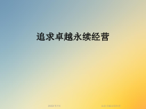 追求卓越永续经营课件