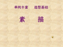 高中美术-绘画《第四课 单纯丰富 造型基础--素描》PPT课件1-人美版