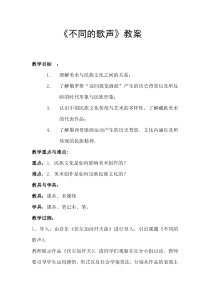 高中美术-美术鉴赏《第八课 不同的歌声》教学设计1-湘美版