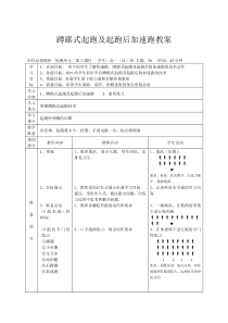 体育高一学生用书《蹲踞式起跑及起跑后加速跑》教案2-华东师大版