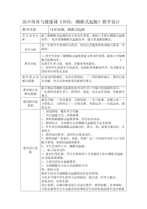 高中体育与健康《六、分析：跑的技术》教学设计5-教科版