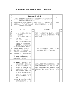 高中体育与健康《一、短距离跑练习方法》教学设计4-教科版