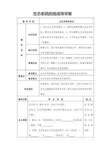 《第一节 生态系统的组成》教学设计1-济南版生物八年级下册