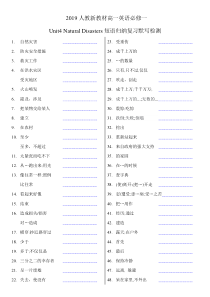 人教版(2019)高中英语必修一《Unit 4 Natural disasterse》短语词组归纳复习默写检测