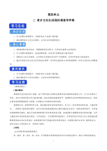 高中语文必修上册《二 家乡文化生活现状调查》导学案-统编版