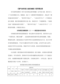 《第二节 发生在肺内的气体交换 氧气如何进入组织细胞》【观评记录】-鲁科版生物七年级上册