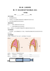 《第二节 发生在肺内的气体交换》导学案-鲁科版生物七年级上册
