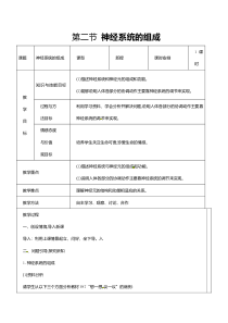 《第二节 神经系统的组成》教学设计4-鲁科版生物七年级下册