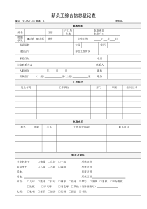 【办公表格】：公司员工登记表