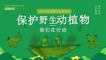 主题班会：保护野生动植物我们在行动PPT模版