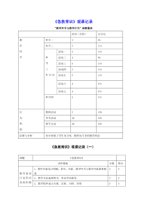 《第二节 急救常识》【观课记录】-鲁科版生物七年级下册