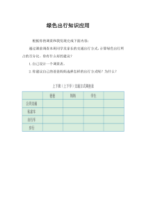 数学六年级下册《综合与实践（绿色出行）》教学素材-【人教版】