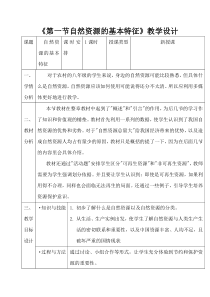 《第一节 自然资源的基本特征》教学设计6-人教版地理八年级上册