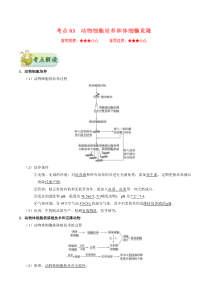 高考生物一轮复习考点一遍过考点83 动物细胞培养和体细胞克隆(含解析)