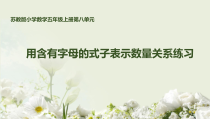 苏教版数学五年级上册《3.用含有字母的式子表示数量关系练习》PPT课件1
