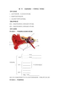 《第一节 信息的获取》导学案-冀少儿版生物七年级下册