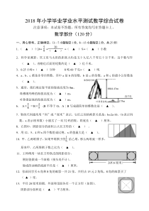 苏教版六年级数学（小学毕业）下册江苏宿迁2018年期末综合试卷