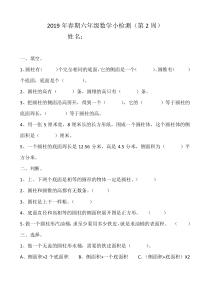苏教版数学六年级下册第2周小检测（无答案）