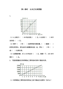 苏教版数学六年级下册第六单元《正比例和反比例第2课时  认识正比例图像》课堂作业设计（无答案）