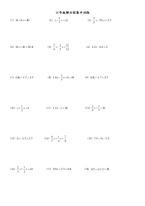 苏教版数学六年级下册解方程》集中训练（含答案）
