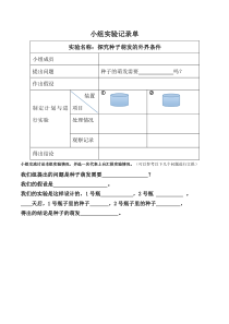 《第二节 种子萌发的条件》实验记录单-冀少儿版生物八年级上册