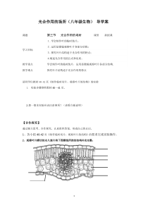 《第三节 光合作用的场所》导学案-冀少儿版生物八年级上册