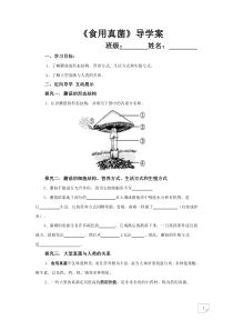 《第二节 食用真菌》导学案-冀少儿版生物八年级上册