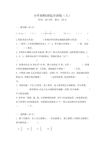 北师大版数学六年级下册小升初特训综合训练（八）（无答案）