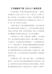 北师大版数学三年级下册《比大小》教学反思1
