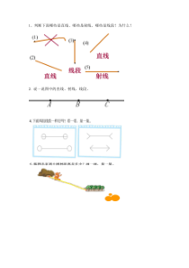 北师大版数学四年级上册《线的认识》课后习题1